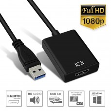 NGLIFE USB 3.0 to HDMI Adapter - with Audio Output Multiple Monitors HD 1080P Video USB Type A Cable for Laptop HDTV TV PC with Windows XP / 10/8.1/8 / 7 [ NO MAC & Vista ]