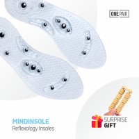 Mindinsole Magnetic Reflexology Medical Pain Relief Washable Foot Massage Insoles Fits All 