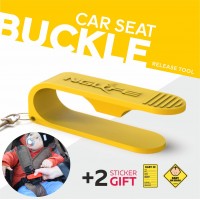 NGLIFE Child Car Seat Belt Buckle Release Tool - Easy Unbuckler Key for Baby, Kids, Parents and Caregivers with Keychain